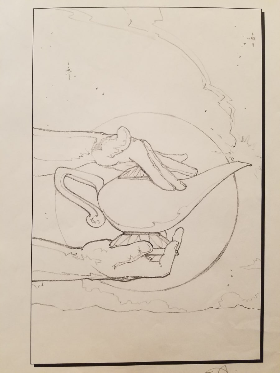 Aladdin Poster Concept, Lamp in Profile, Image 1.