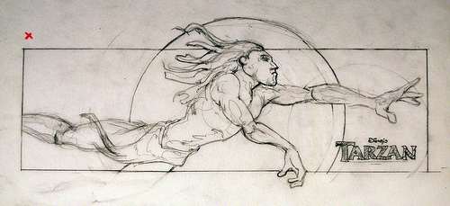 Tarzan Bus Advertising Concept Art Tarzan Swings by John Alvin, Image 1.