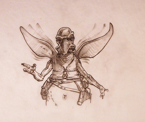 Star Wars Anakin's Fate, Watto Concept Art by John Alvin 