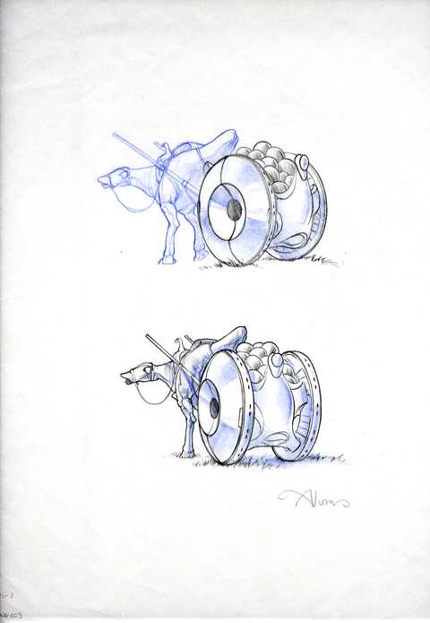 Star Wars Chess Set  for Danbury Mint: Chariot Study by John Alvin, Image 1.