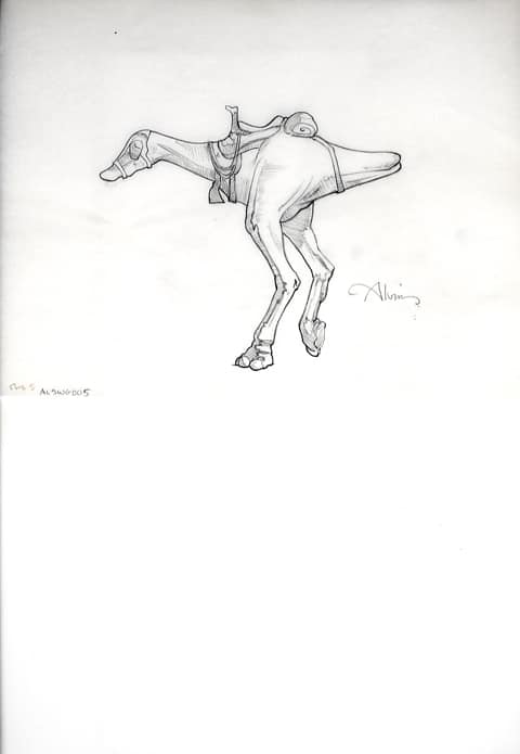 Star Wars Concept Art for Hasbro Board Game, Kaadu by John Alvin, Image 1.