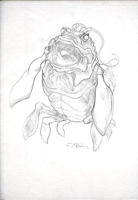 Star Wars Concept Art for Hasbro Board Game, Opee Sea Killer by John Alvin 