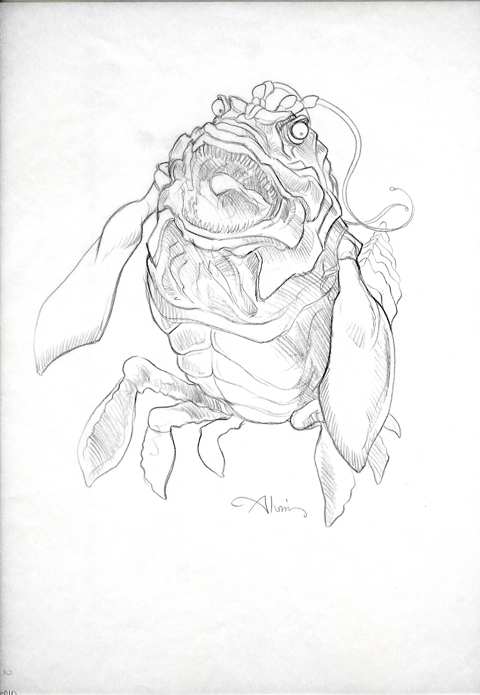 Star Wars Concept Art for Hasbro Board Game, Opee Sea Killer by John Alvin, Image 1.