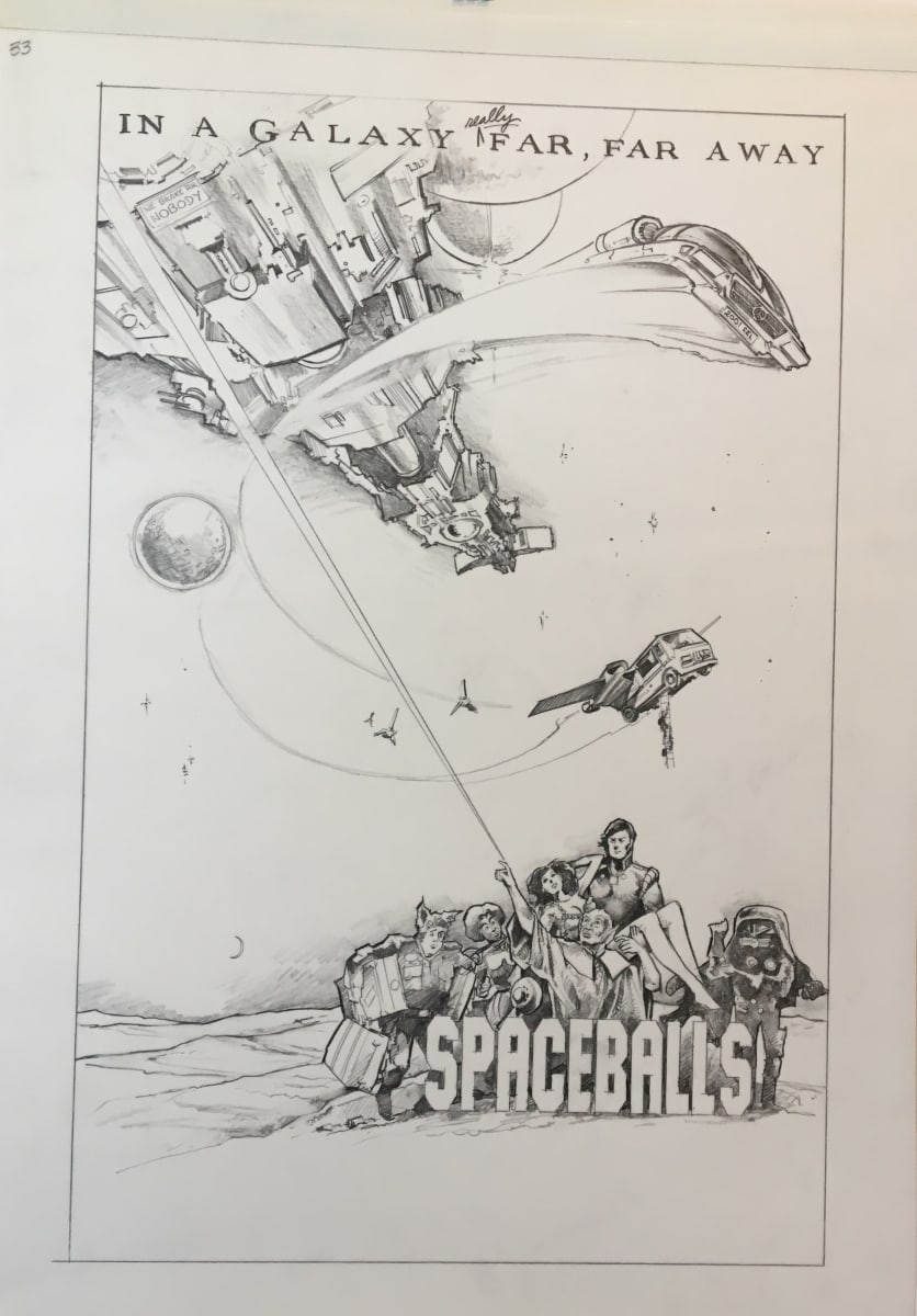 Spaceballs Poster Concept Bus Flying Over Cast by John Alvin, Image 1.