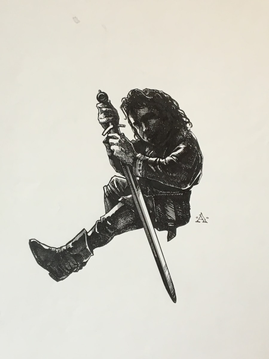 Willow in Pen, Sword Pointing Bottom Right by John Alvin, Image 1.