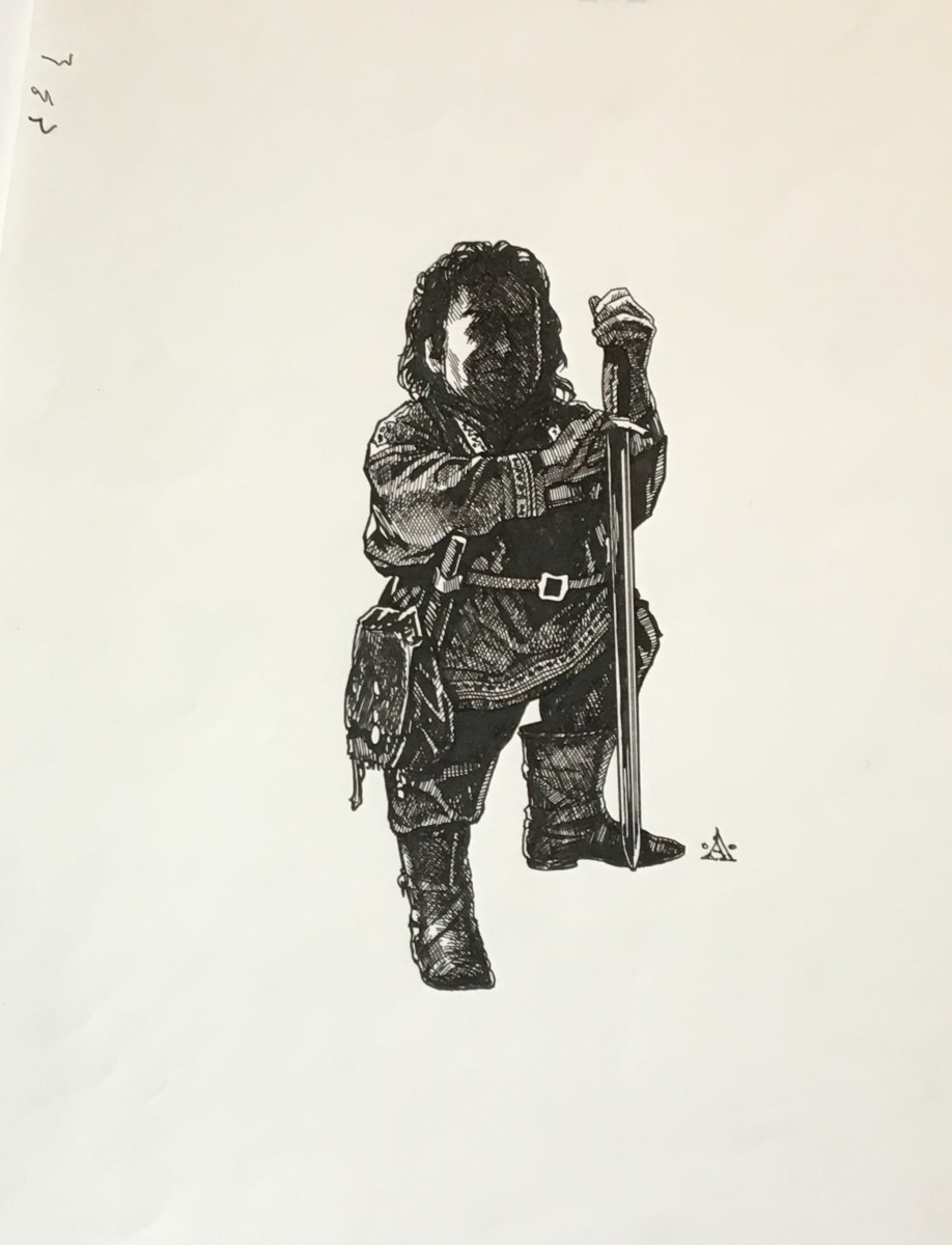 Willow in Pen, Sword Pointing Straight Down by John Alvin 