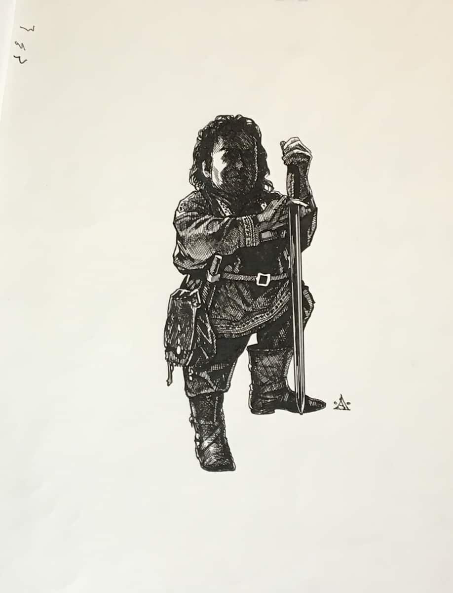 Willow in Pen, Sword Pointing Straight Down by John Alvin, Image 1.