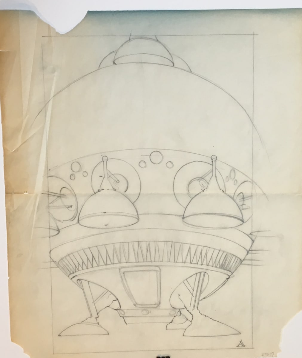 E.T. the Extra-Terrestrial Poster Concept Art of Alien Spaceship by John Alvin, Image 1.
