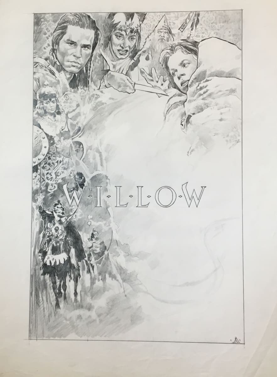 Willow Poster Concept, Title Centered With Collage by John Alvin, Image 1.
