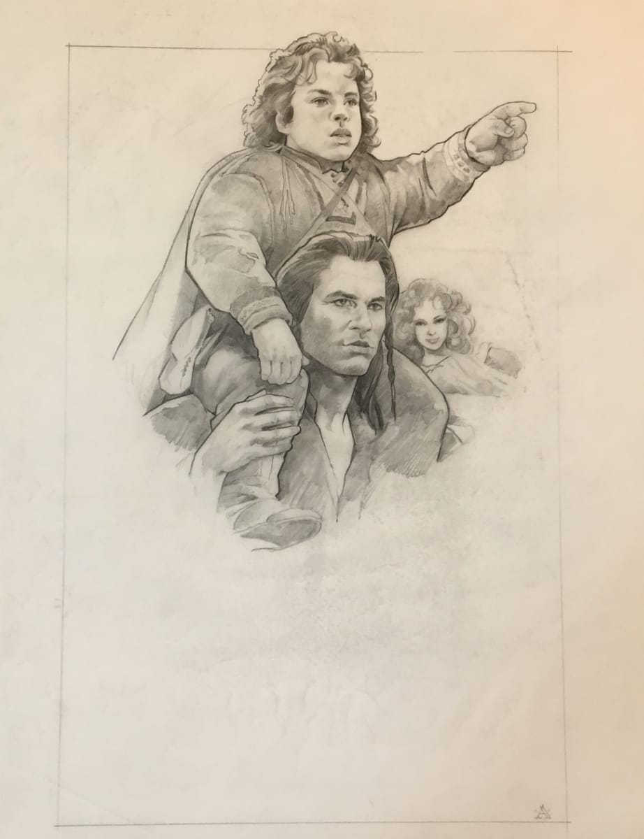 Willow on Madmortigan's Shoulders, Sorsha Behind by John Alvin, Image 1.