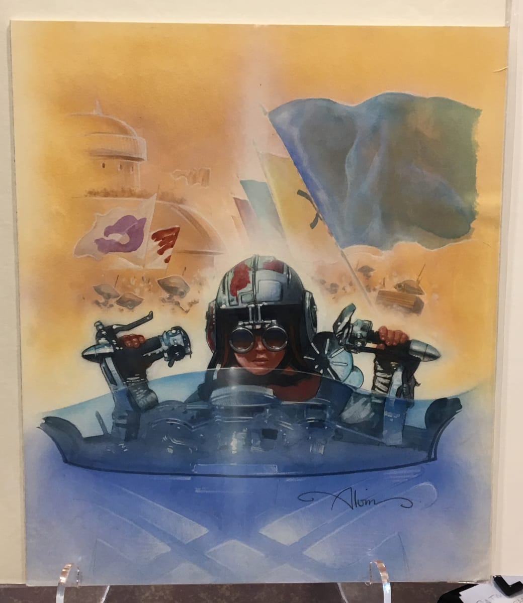 Star Wars Anakin's Fate Interior Art, Anakin in Podracer by John Alvin, Image 1.
