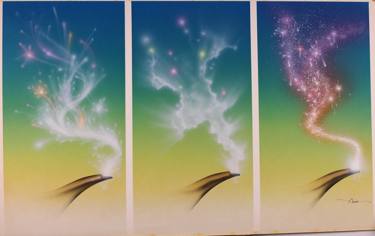 Aladdin Paint Tests for FX Magic Energy: Triptych by John Alvin, Image 2.