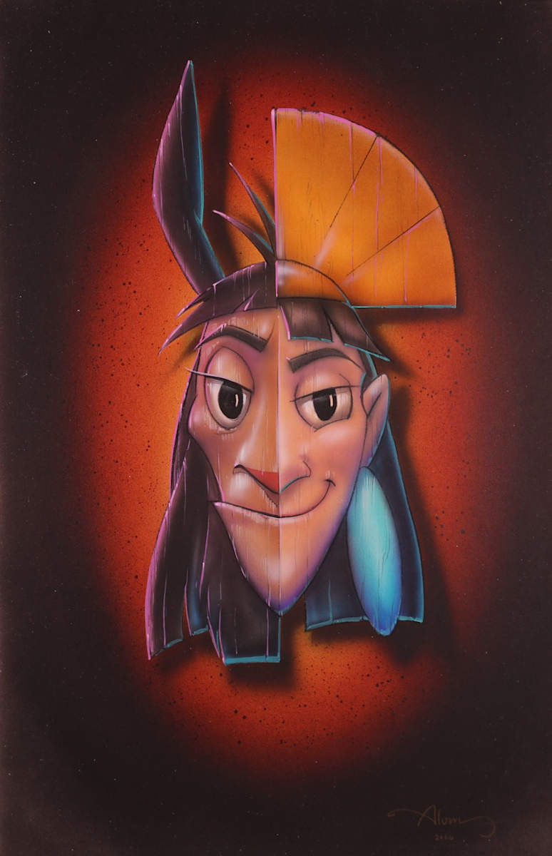 The Emperor's New Groove Color Concept for 2000 Campaign, Sides of Kuzco by John Alvin, Image 2.
