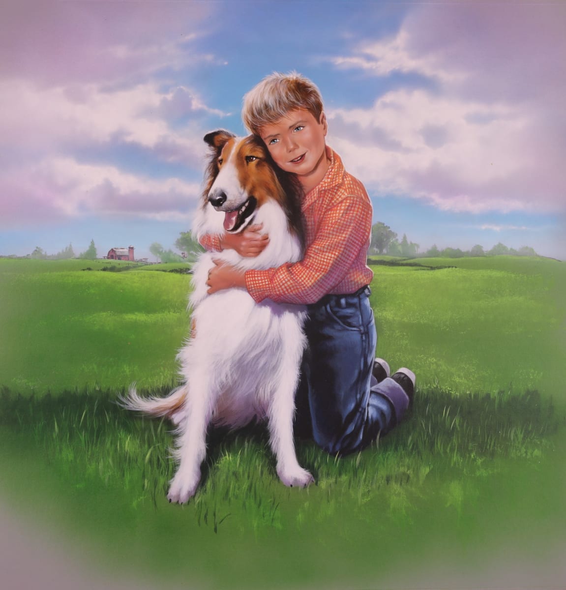 Lassie & Timmy Art for Danbury Mint Plate by John Alvin, Image 2.