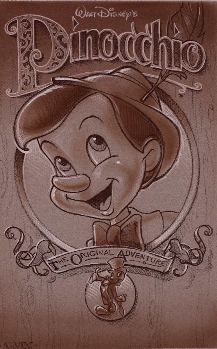 Pinocchio Rerelease Poster Concept, Pinocchio & Jiminy by John Alvin 