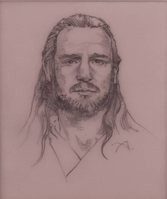 Star Wars The Phantom Menace Qui-Gon Jinn Sketch by John Alvin, Image 2.