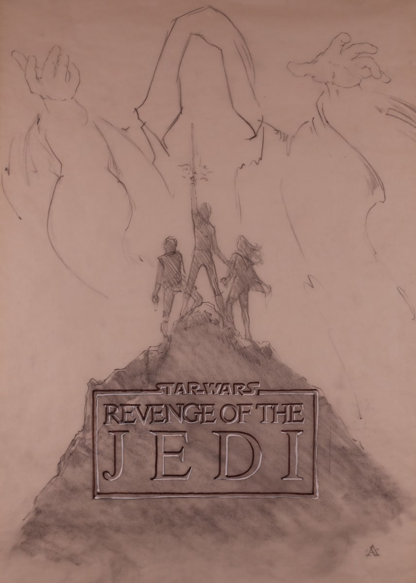 Star Wars Revenge of the Jedi Poster Concept Sketch 6 by John Alvin, Image 2.