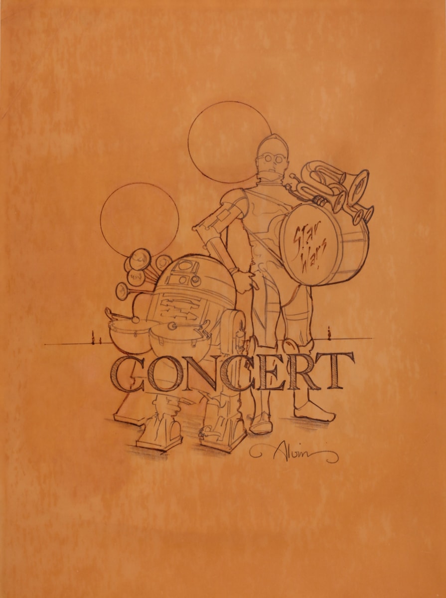 Star Wars Concert Poster Concept Art R2-D2 C-3PO by John Alvin, Image 2.