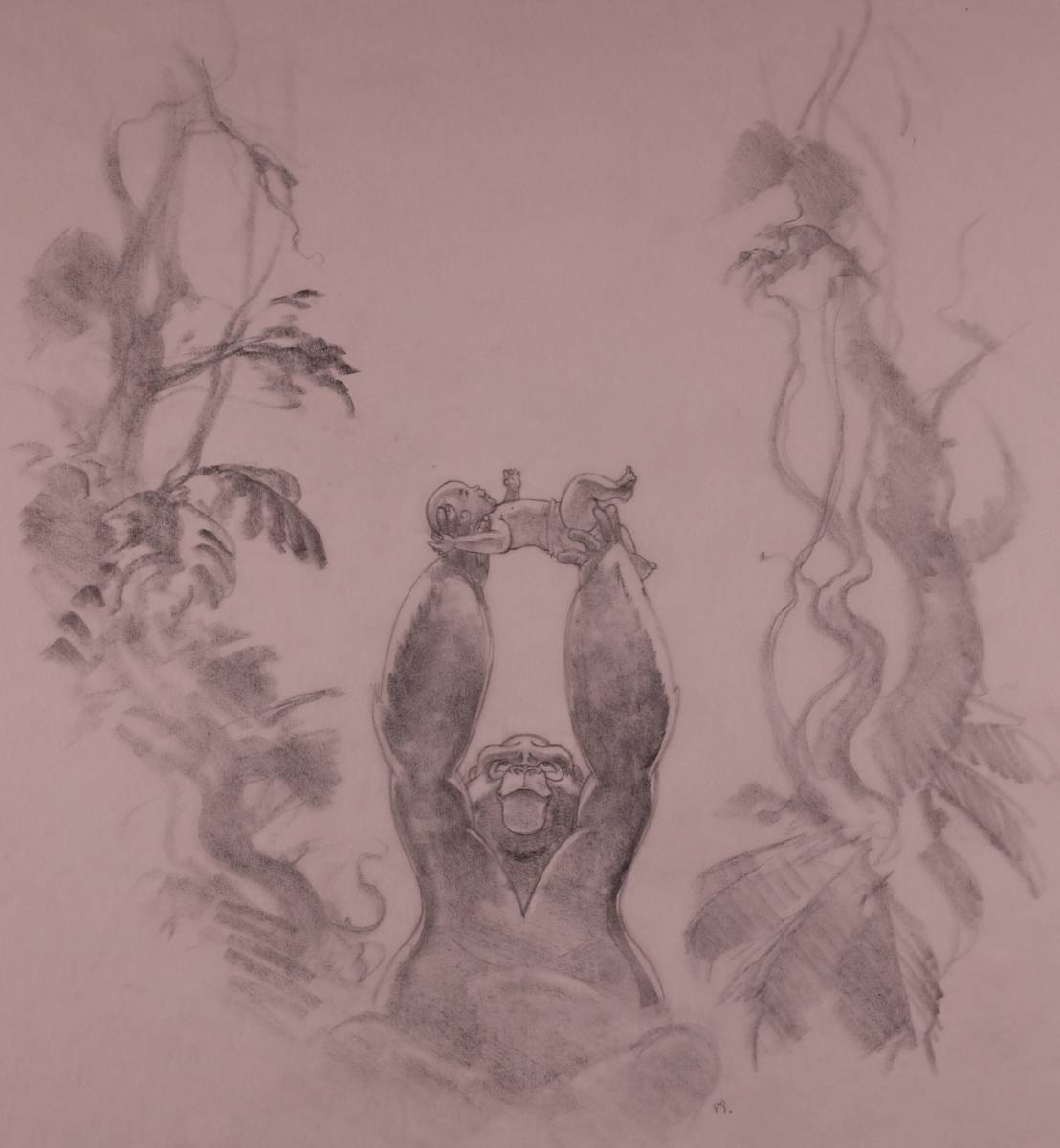 Tarzan Poster Concept Kala Raising Baby Tarzan by John Alvin, Image 2.