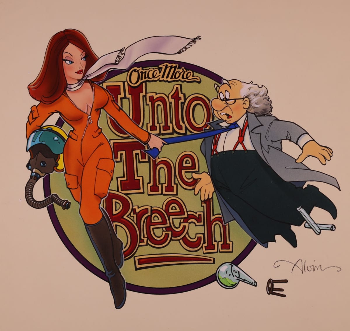Virtual World Video Game Key Art, Once More Unto the Breech Title by John Alvin 