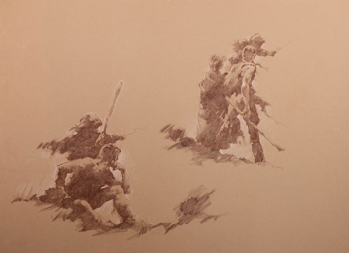 Willow Sepia Original, Frazetta Style Concepts by John Alvin, Image 2.