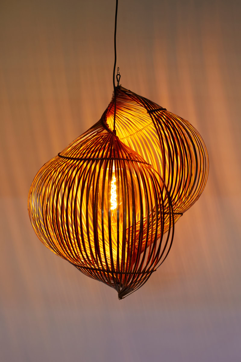 Double walled shell sculptural lamp 