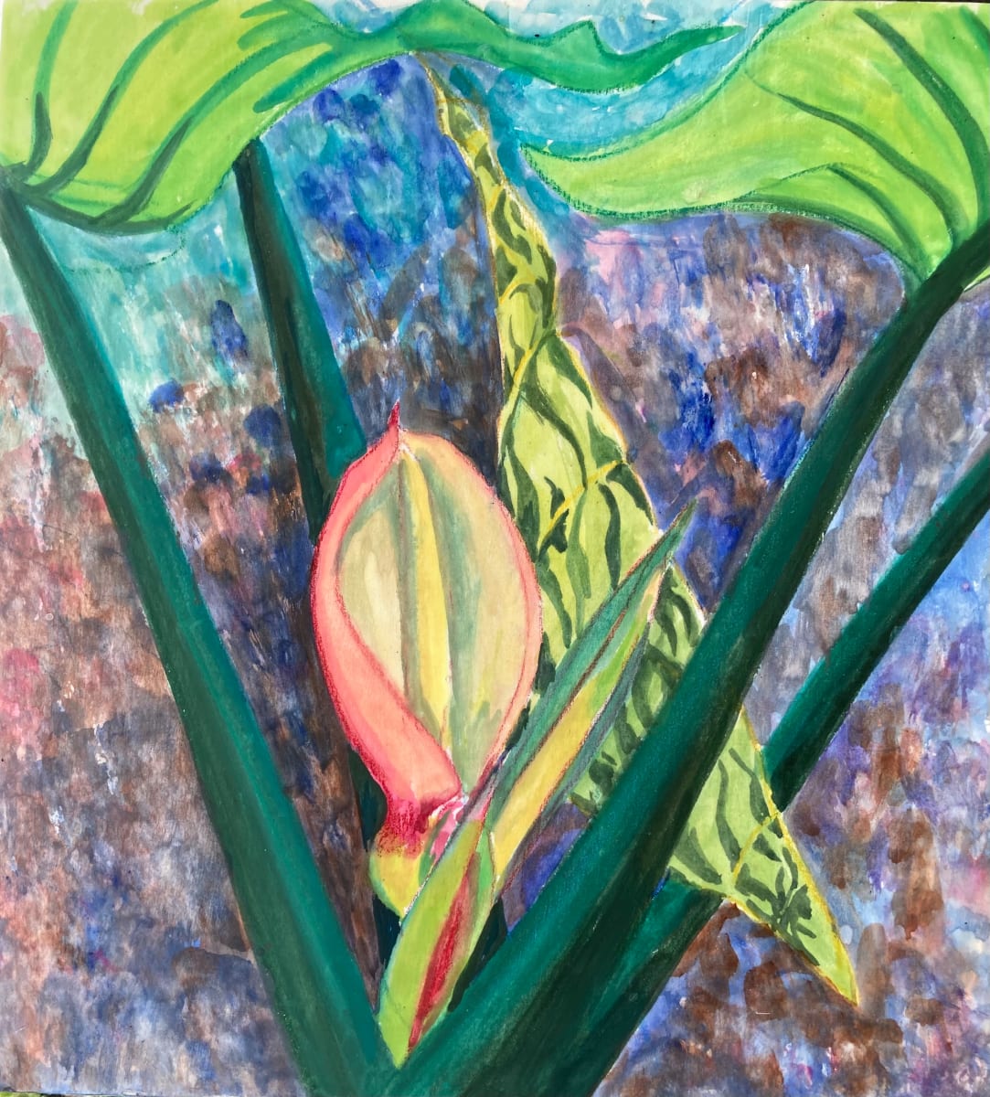 Peach with new leaf 