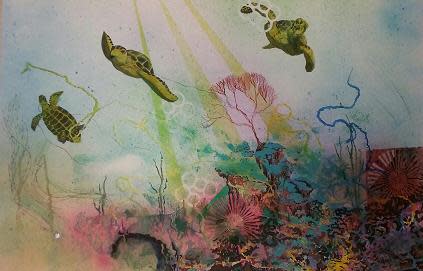 TURTLES WITH GARBAGE by SAL SIDNER 
