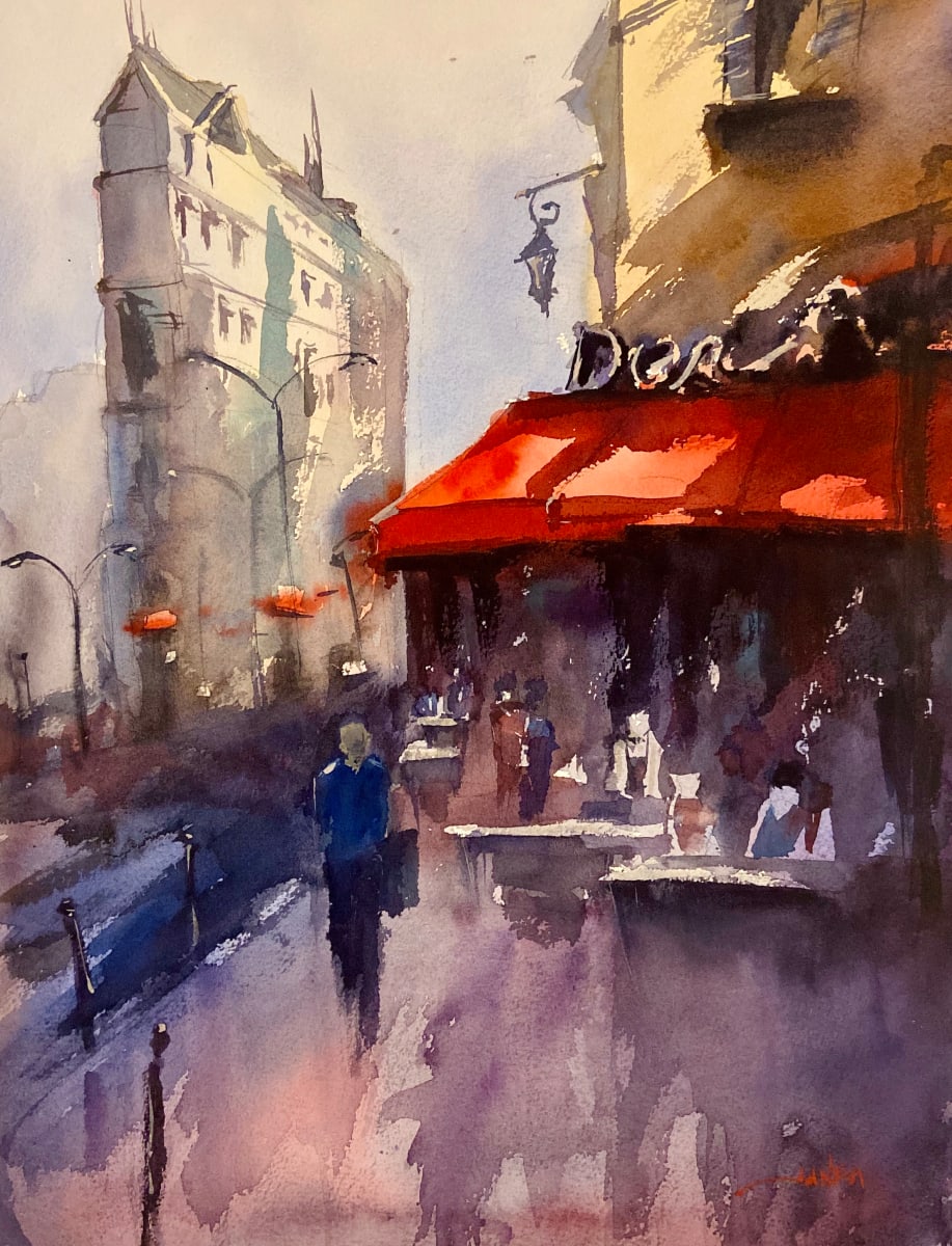Red Awning in Paris by Janea Spillers 