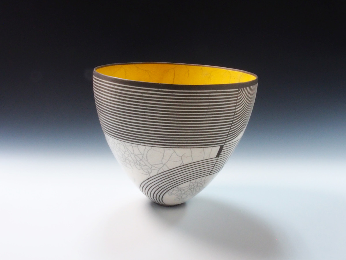 Black/White & Yellow Graphic Bowl by BilianaPopova 