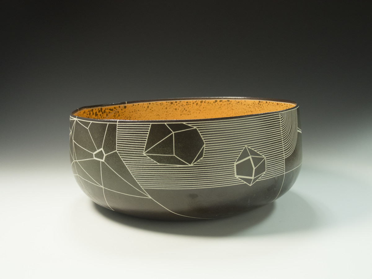 Orange Graphic Bowl by BilianaPopova 