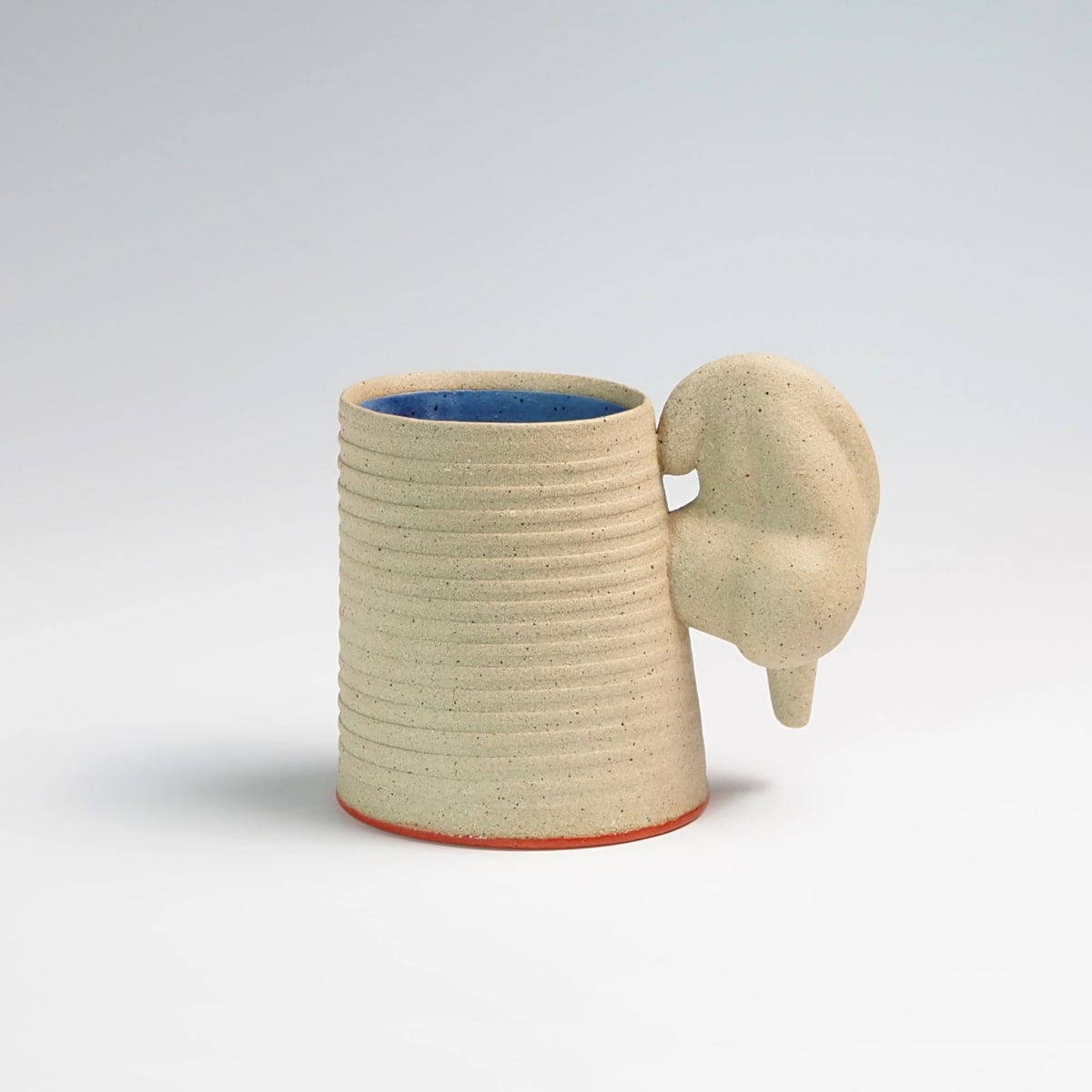 Tan Blue Figure Cup with Red Bottom by BilianaPopova 