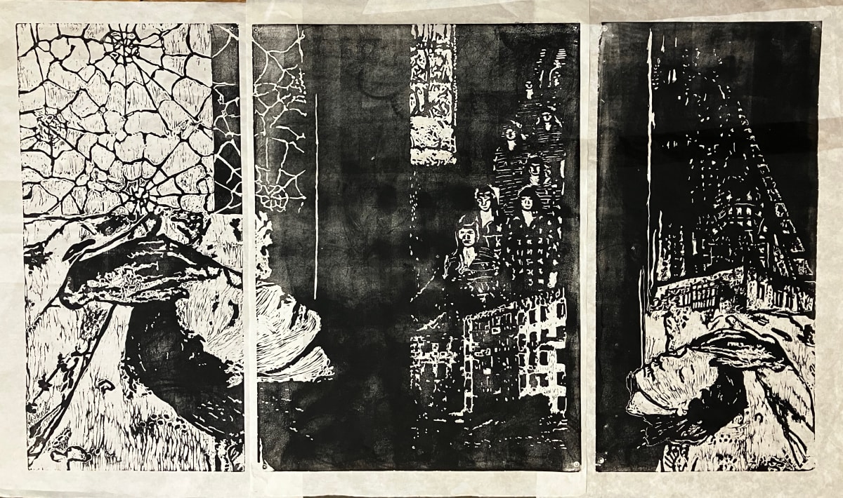 Engraved Piano backprint by Karim Shuquem 