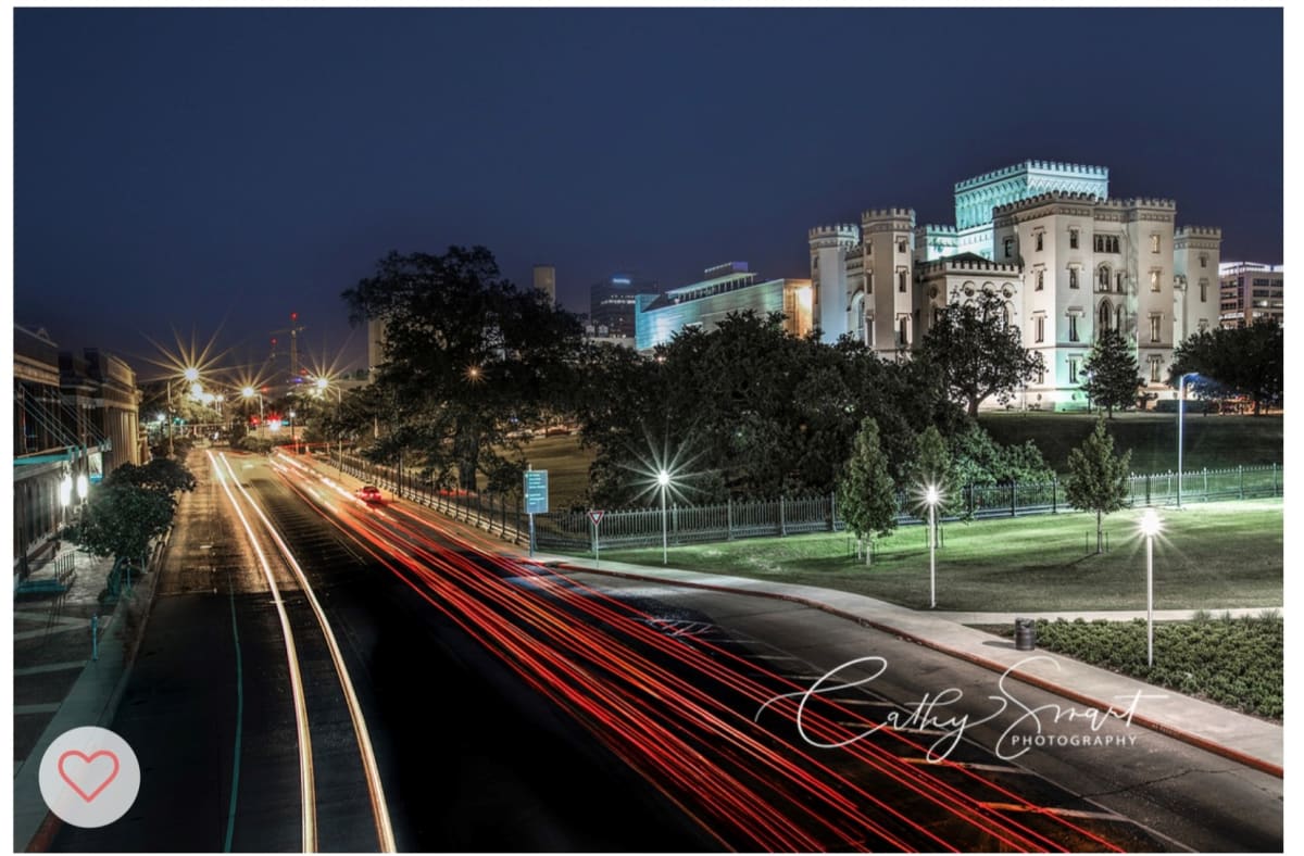 (18) Night Lights and the Louisiana Old State Capitol by Cathy Smart, Image 1.
