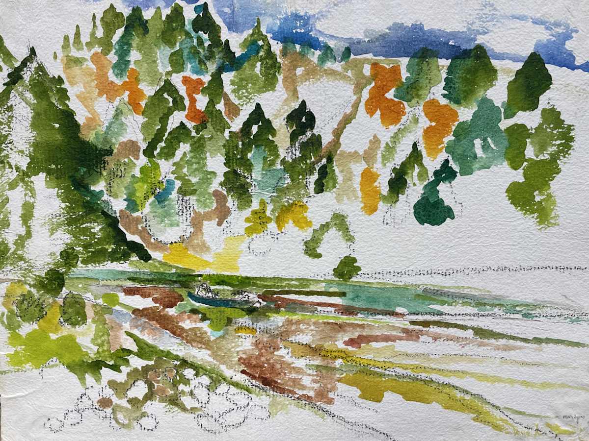 Ristigouche Canoe Upstream by Mari Lyons, Image 1.