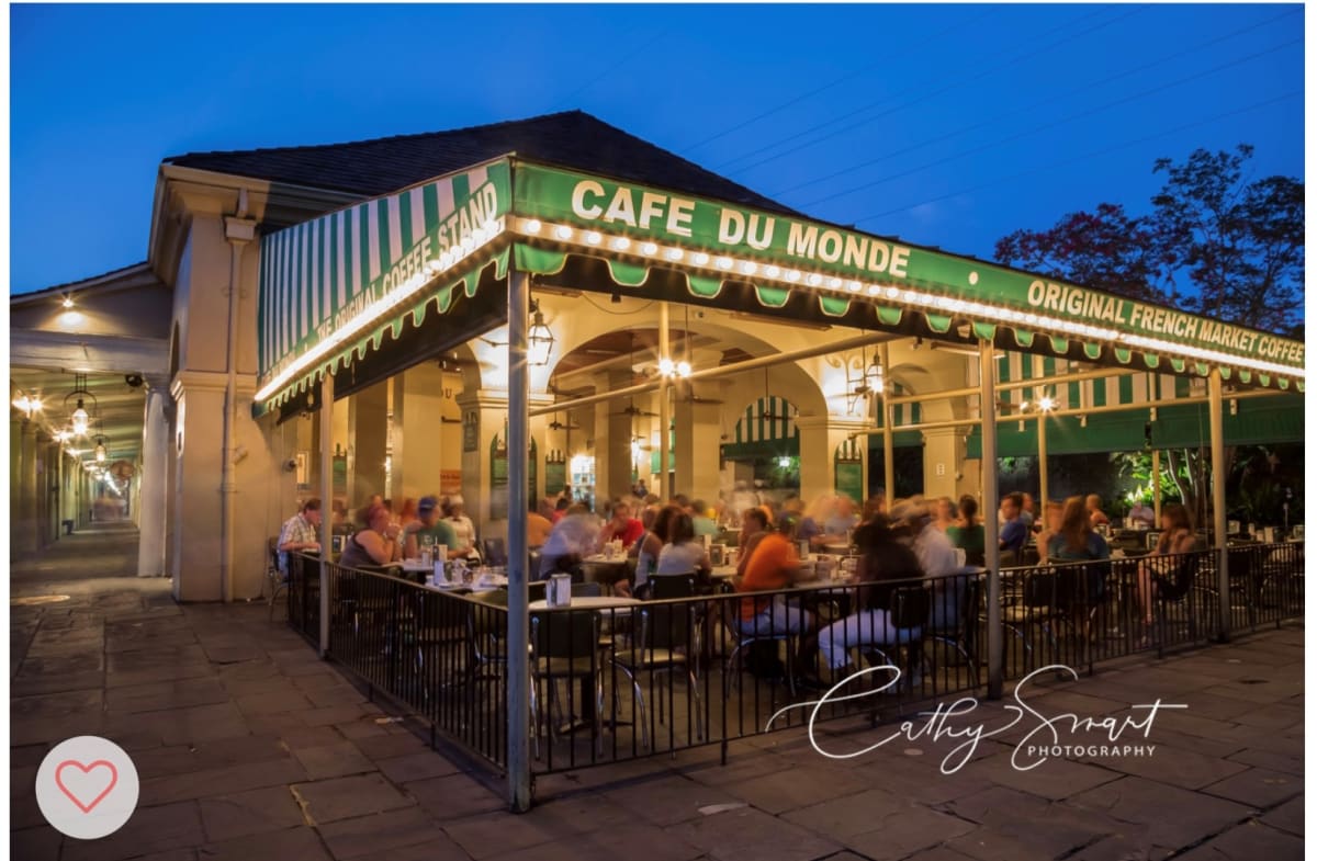 (27) Cafe Du Monde at Night by Cathy Smart 