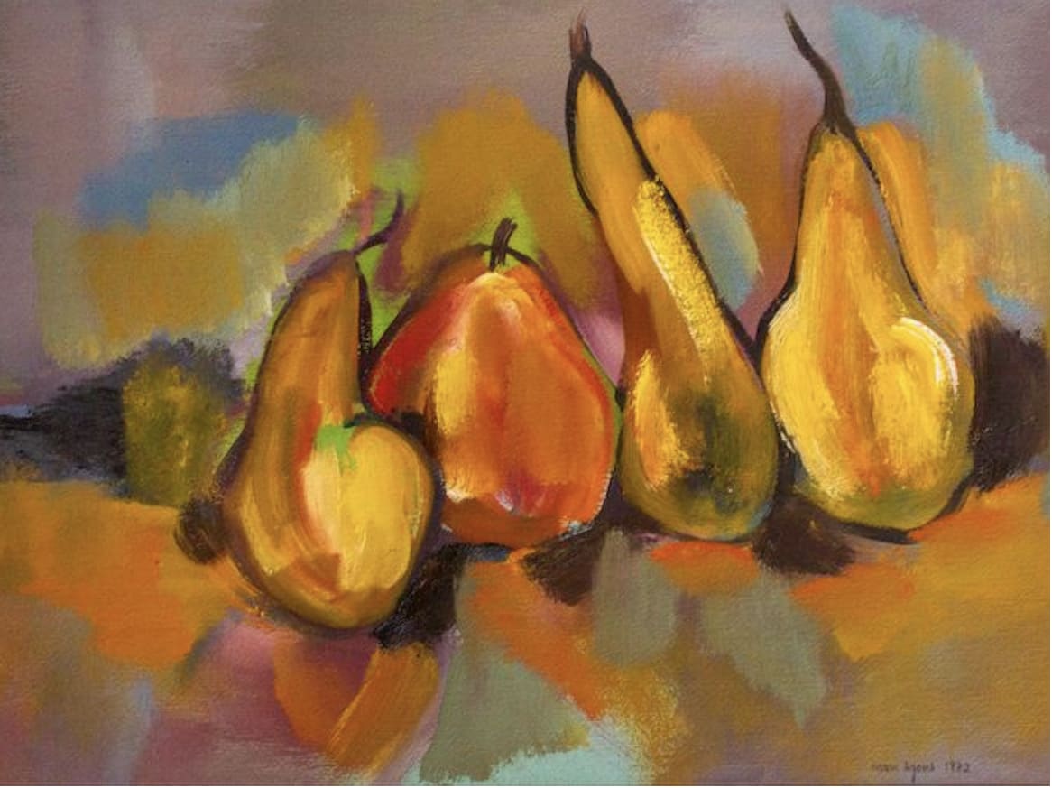 Colorful Pears by Mari Lyons 