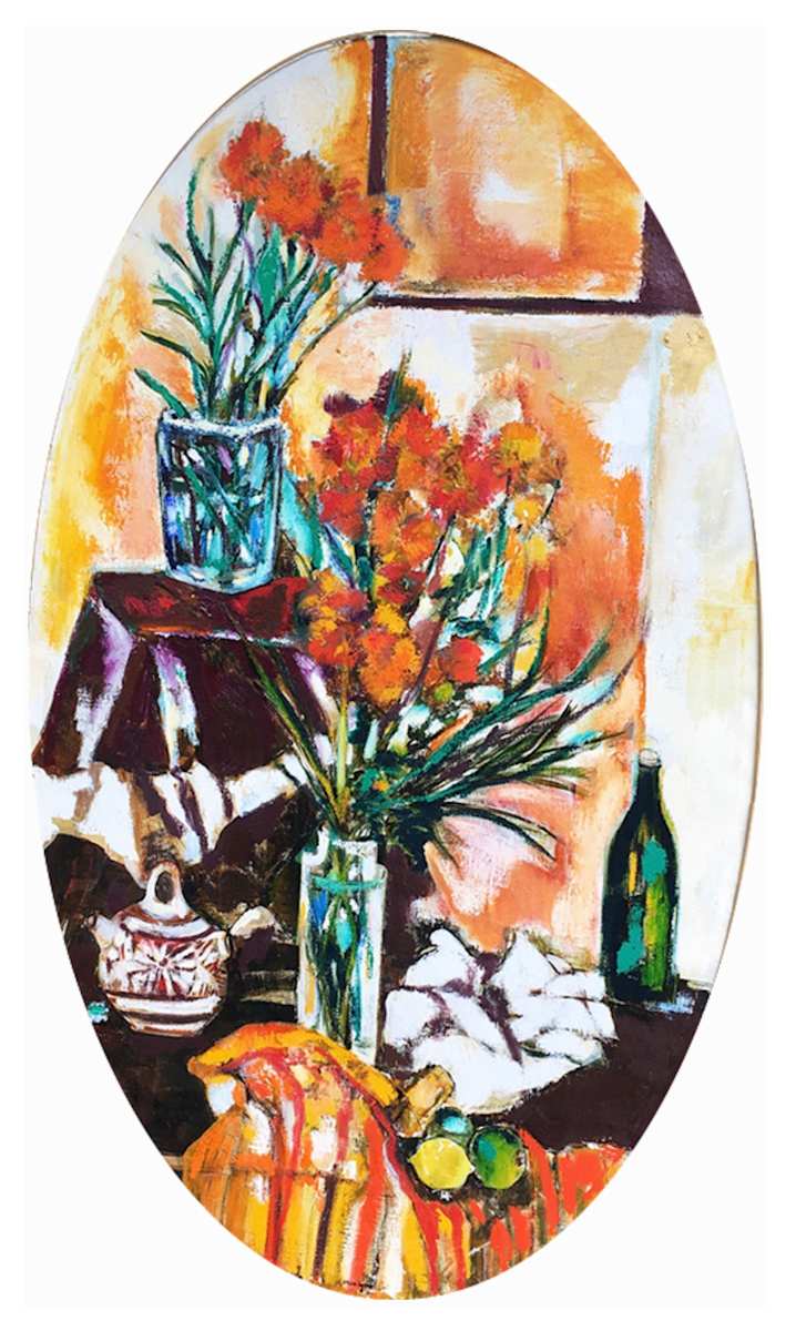 92. Orange Cosmos Oval by Mari Lyons, Image 1.