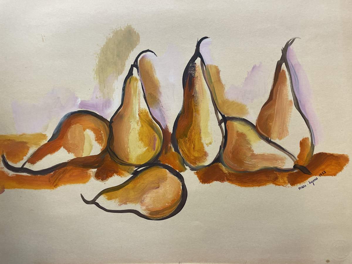 Six Burnt Pears by Mari Lyons, Image 1.