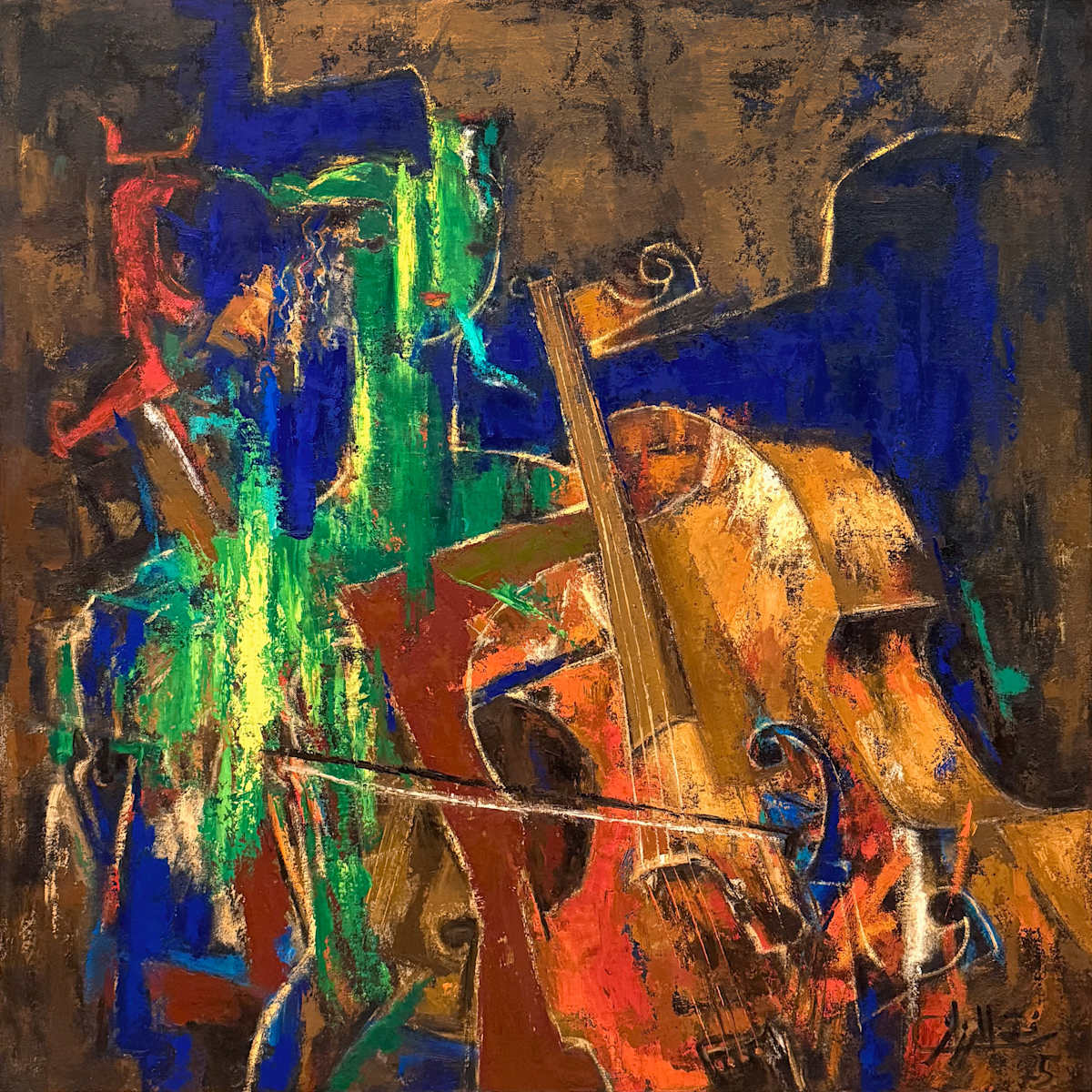 27 - The Cello Player by Refki Elrazzaz, Image 1.