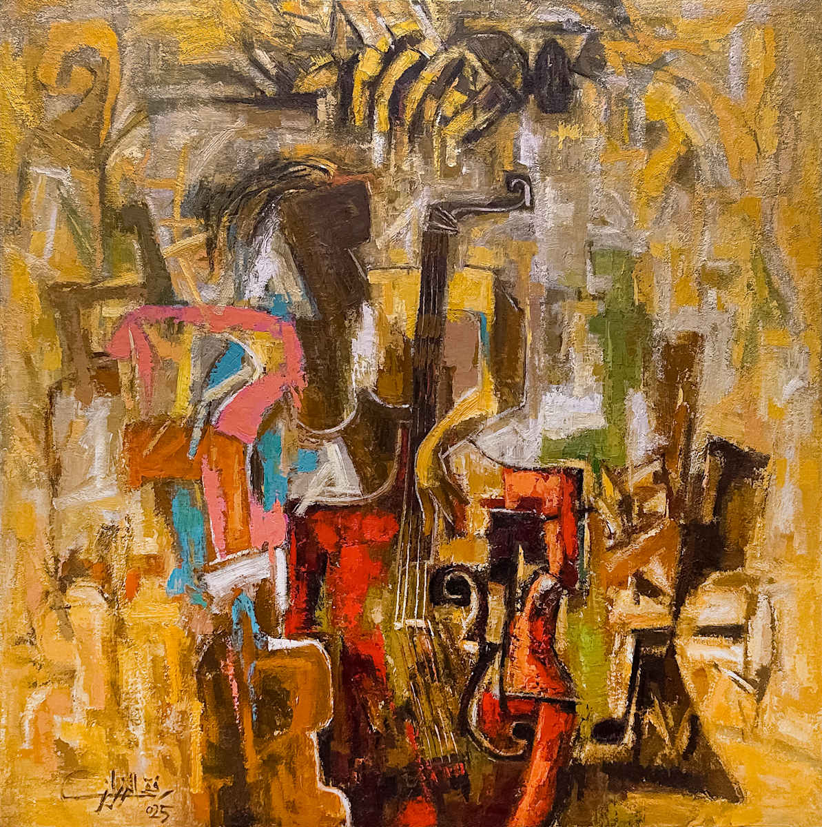 The Contrabass Player by Refki Elrazzaz 