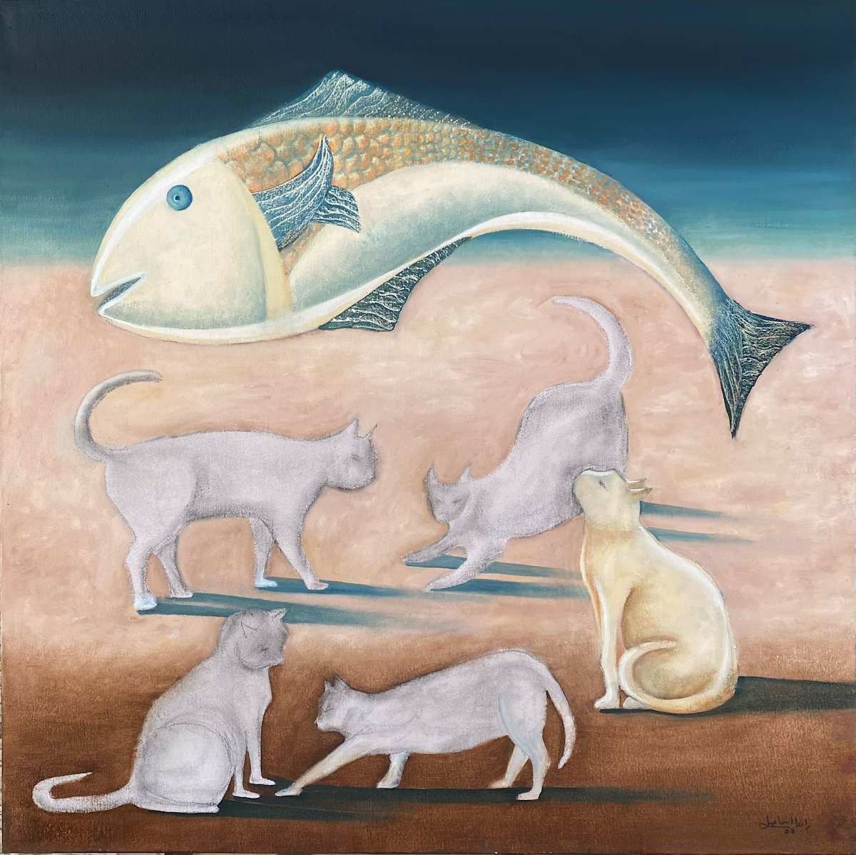 Cat & Fish II by Randa Ismail 