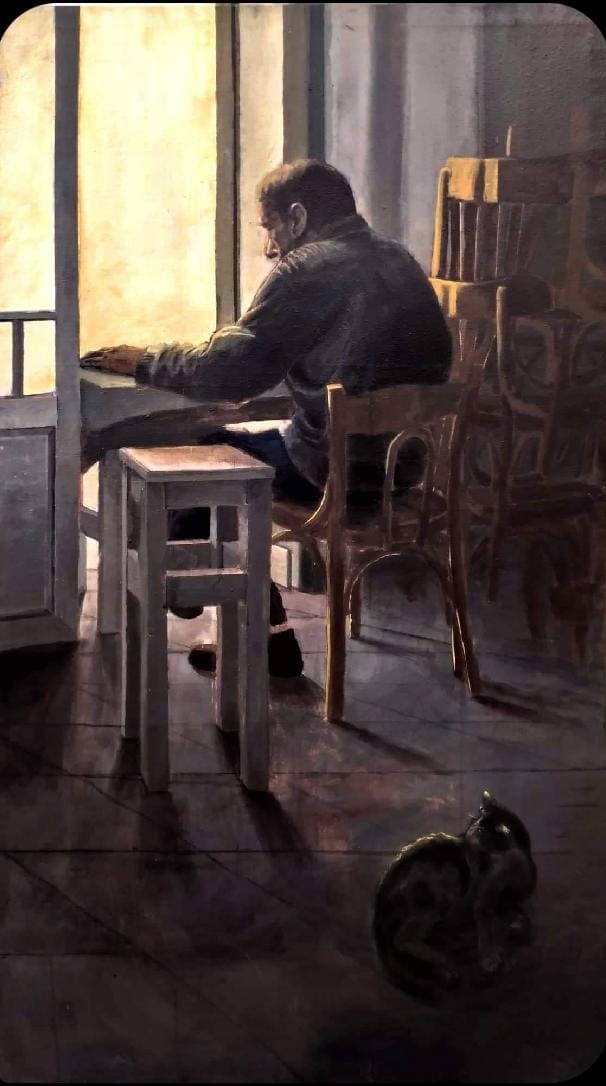 Alone in a Cafe by Ahmed Magdy Al Shaarawy 