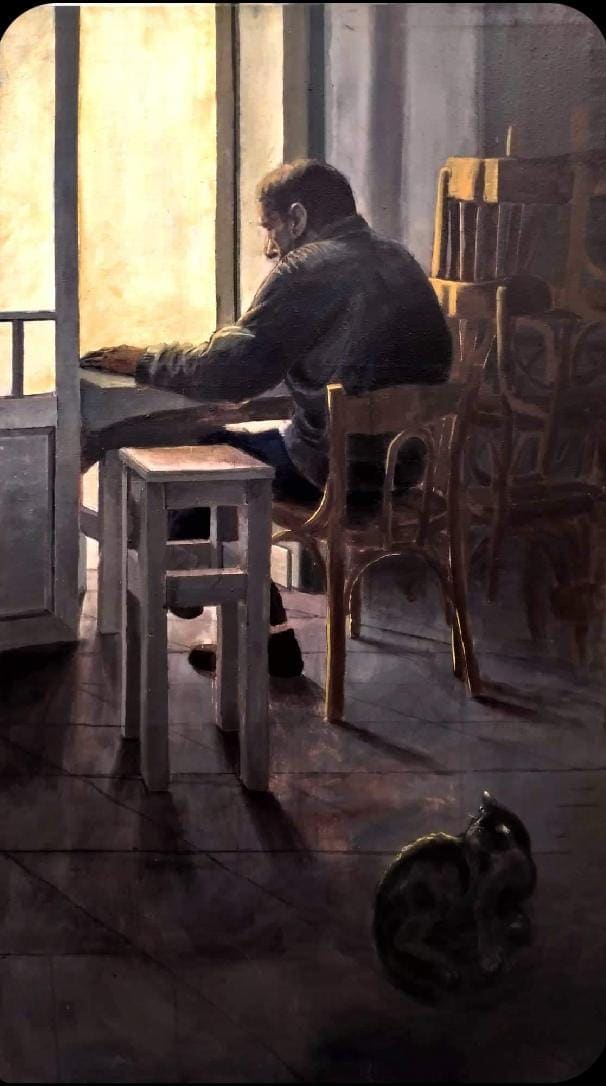 Alone in a Cafe by Ahmed Magdy 