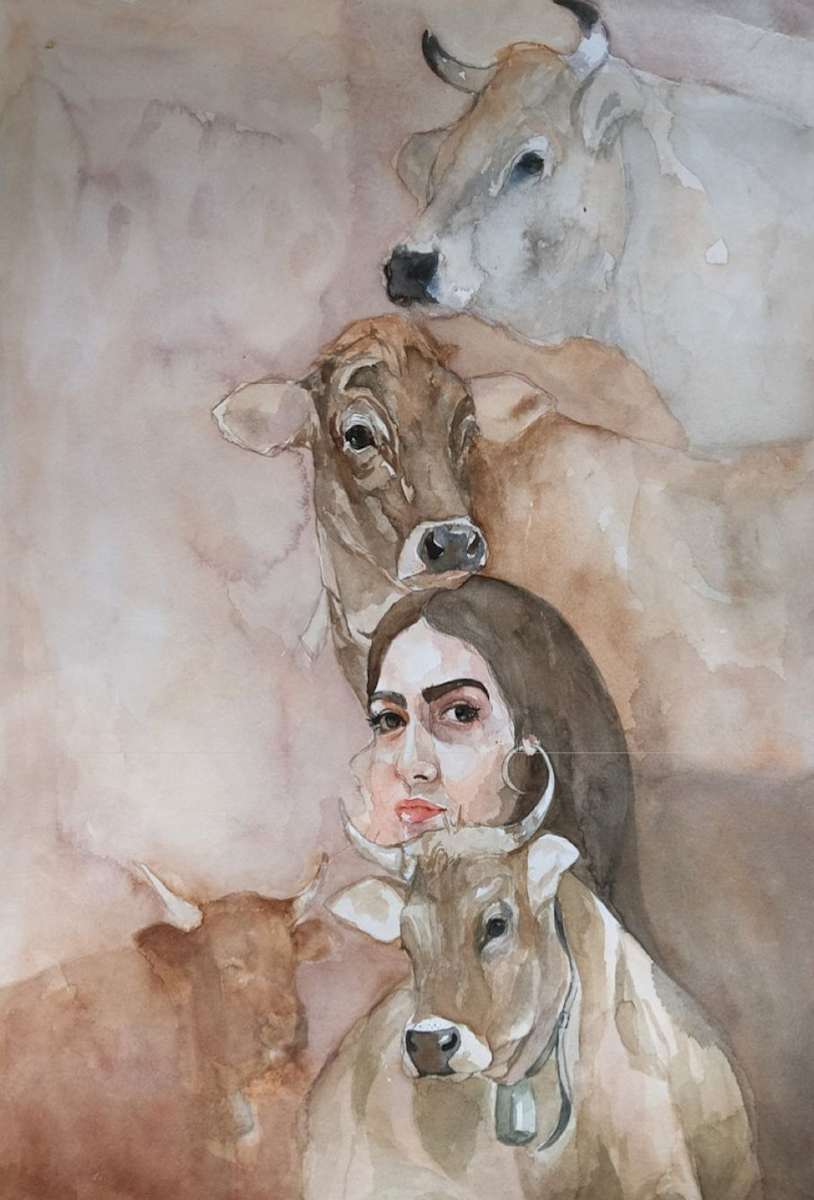 Nour and the buffalo by Eman Tarek 