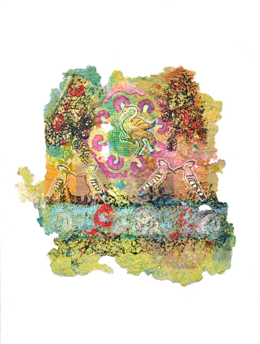 flamingo & two pairs of hoopoes by Israa Kazem, Image 3.