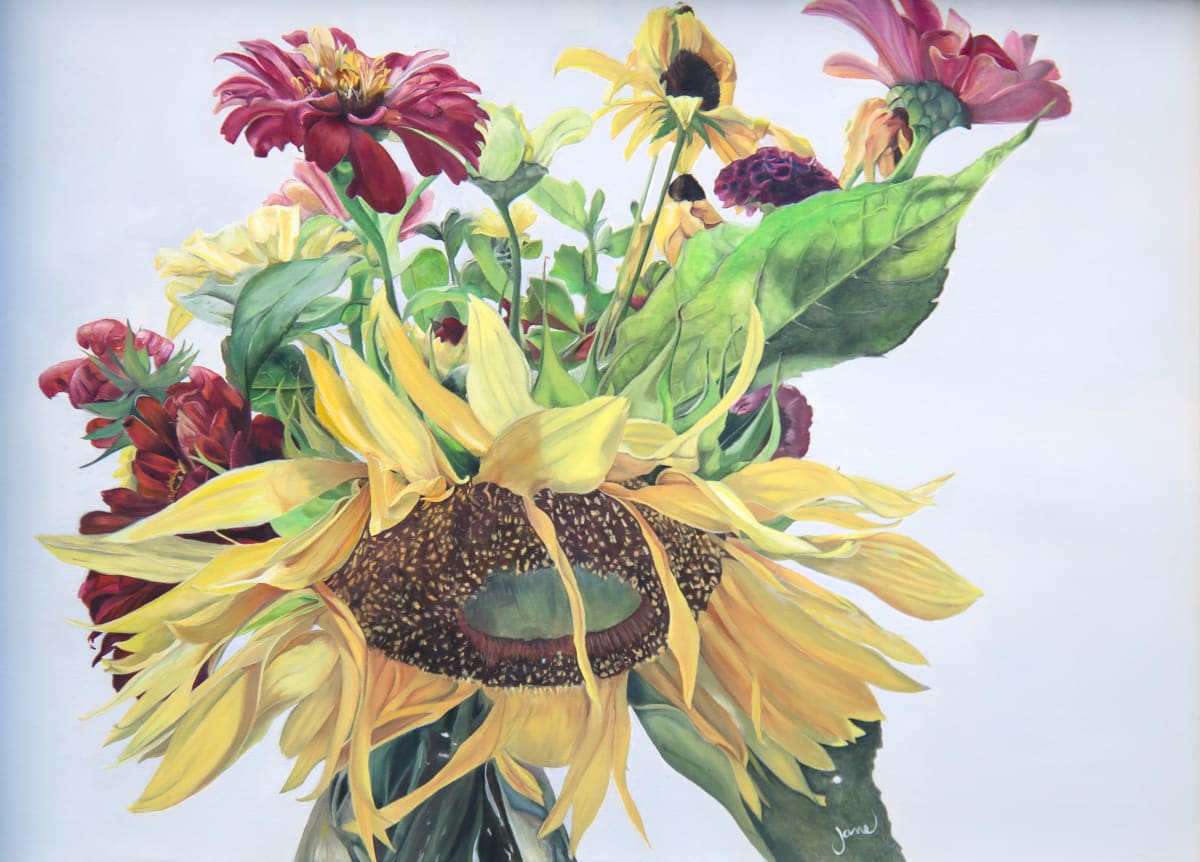 A Sunflower Bouquet for You by Nila Jane Autry  Image: Such a lovely Sunflower Bouquet, such beauty must be preserved so I painted it for you.