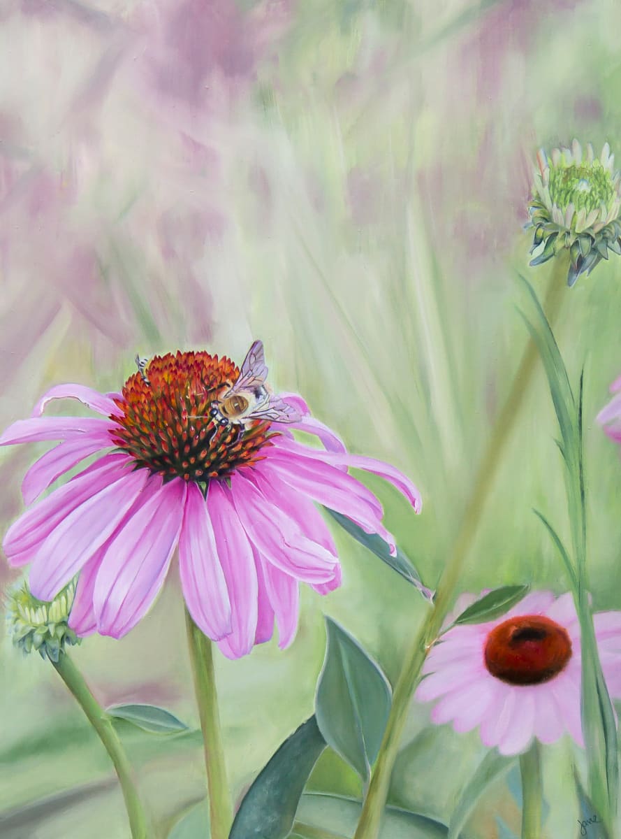 Bees Matter by Nila Jane Autry  Image: Red Butte Gardens, Salt Lake City Utah, I have a show coming up in June-July 2024 in the Gallery there, You're invited! This will be there!