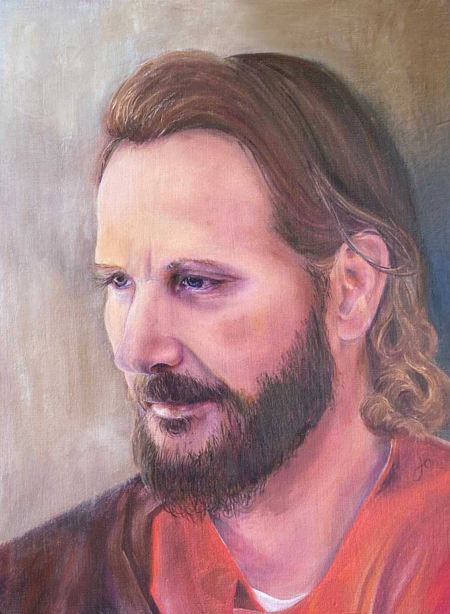 'He Hears Me'  Image: My sweet husband modeled for me...as I tried my best to paint a portrait of Jesus.  