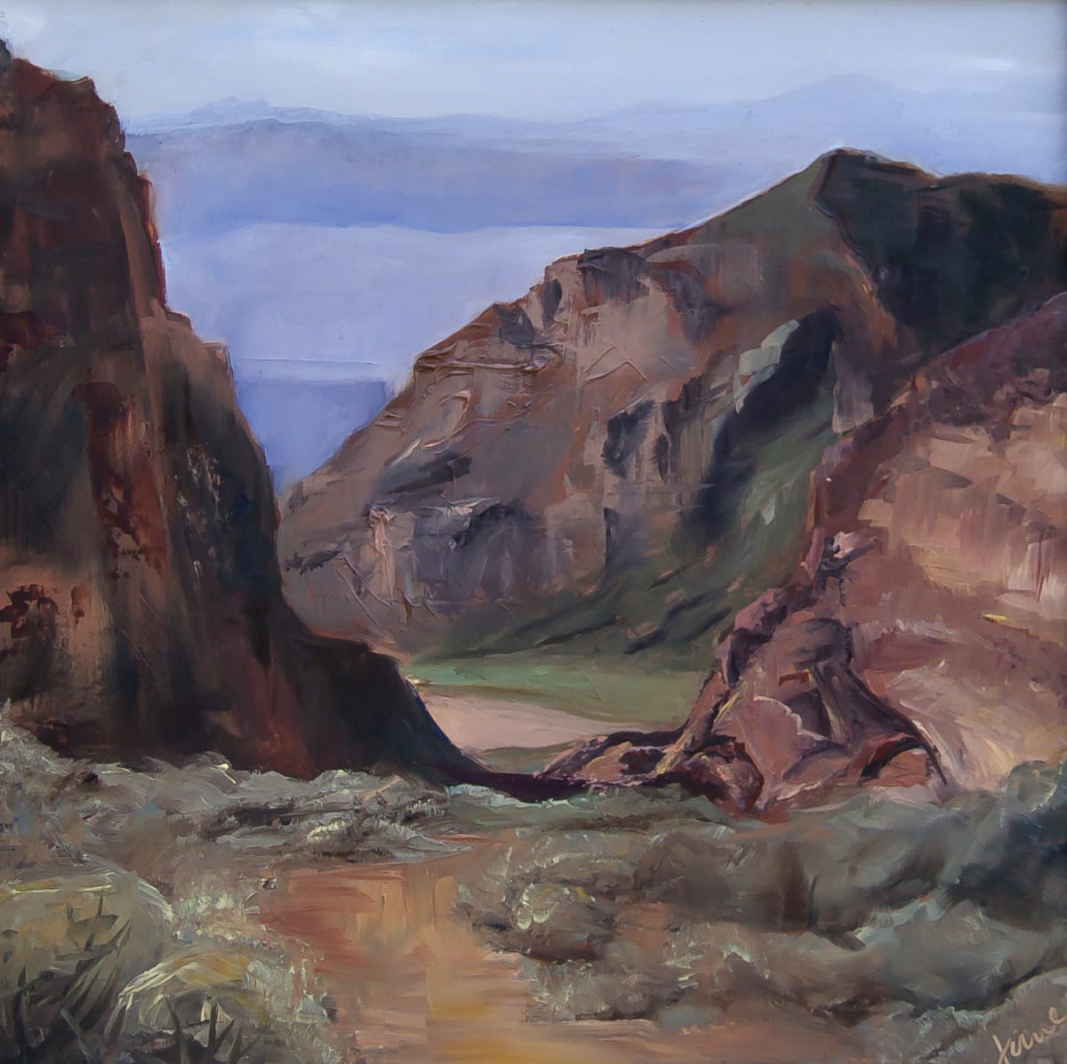 Snow Canyon in March  Image: Practice practice practice, there's nothing like painting on location, often called En Plein Aire, which is a French term, but it just means on location.